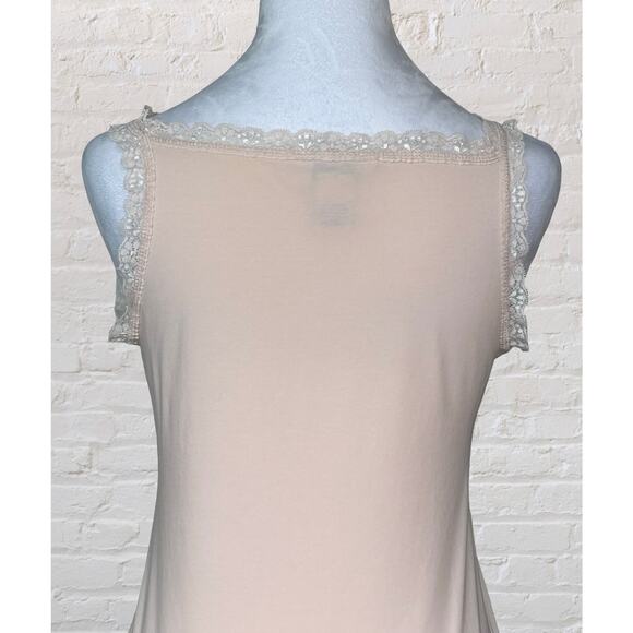 Vintage Y2K Sundance Pastel Peach Lace Trim Cami Tank Top Sz M Fairy Romantic - Picture 5 of 7